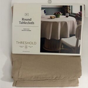 Threshold Tan Round Tablecloth